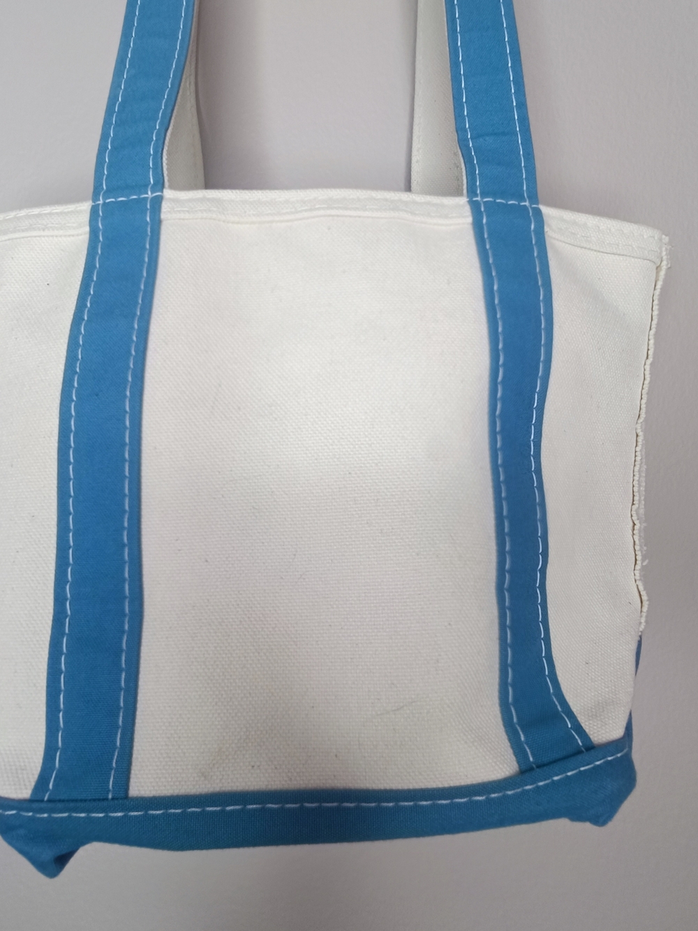 L.L.Bean Boat and Tote Zip-Top Medium Canvas Bag Regatta Blue Long Handles CBK - Picture 4 of 15